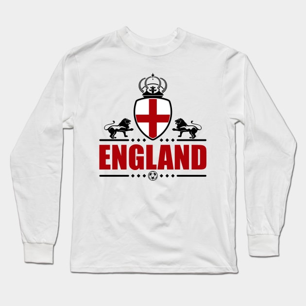 ENGLAND BLACK LINEART Long Sleeve T-Shirt by VISUALUV